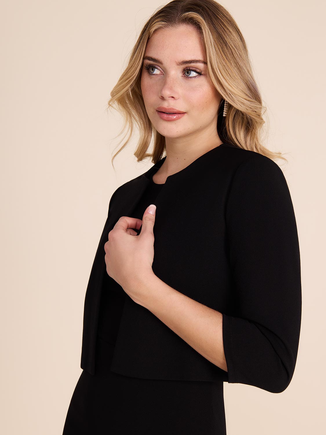 3/4 Sleeve Bolero Cardigan for Women - Elegant Lace Knit Shrug - Perfect for Weddings, Parties & Office Wear