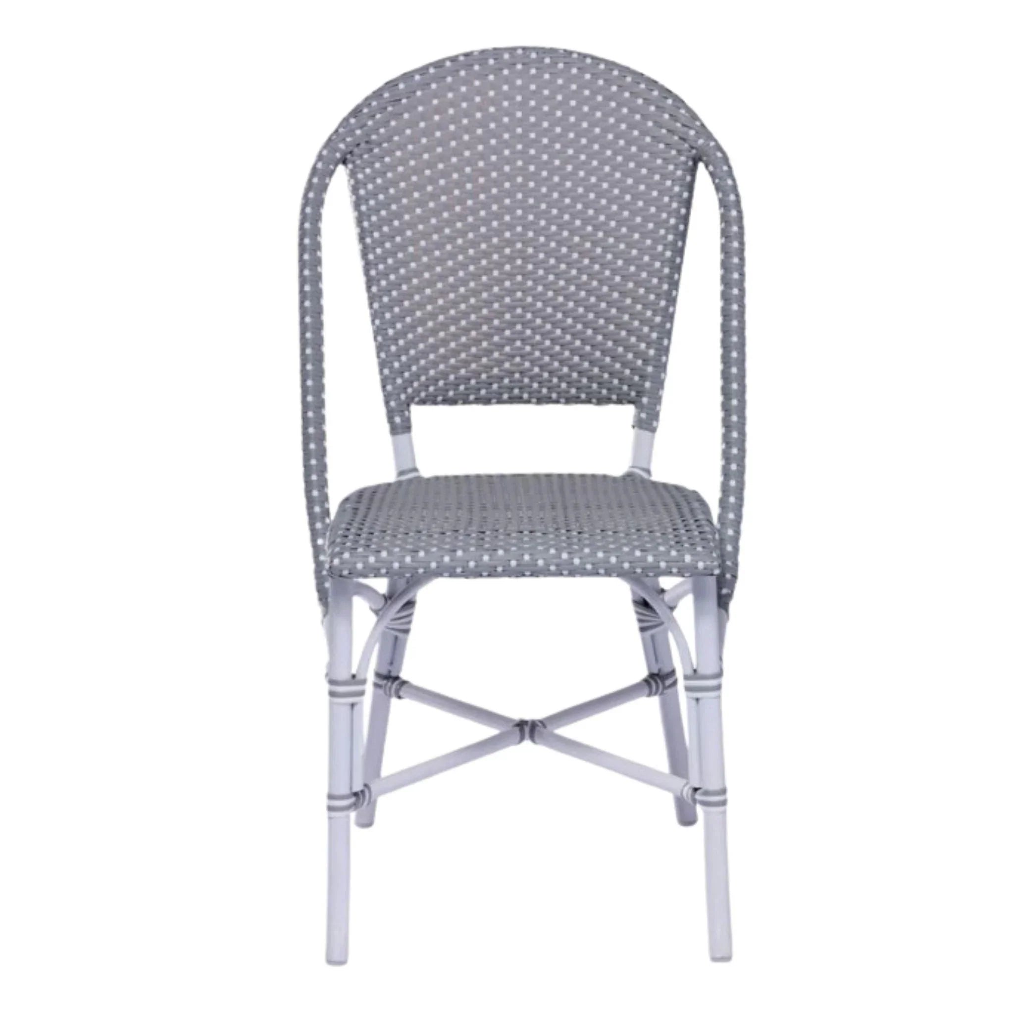 AluRattan™ Bistro Style Side Chair - Lightweight Outdoor Dining Chair with Rust-Resistant Aluminum Frame & All-Weather Wicker, 7 Color Options - Perfect for Patio, Garden, Cafe & Restaurant Seating