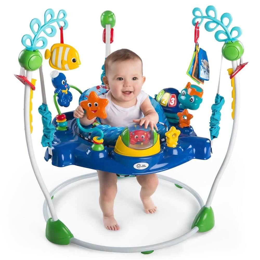 Baby Einstein Neptune's Ocean Discovery Activity Jumper - Interactive Baby Toy with Lights & Music for Early Learning Development - Perfect for Playtime, Sensory Stimulation & Motor Skills Growth