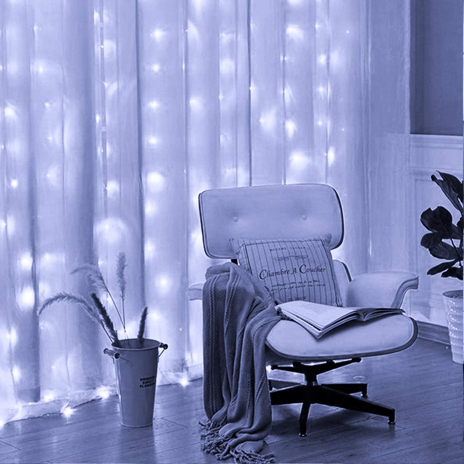 300 LED USB Powered Window Curtain String Lights - 8 Lighting Modes Waterproof Fairy Lights for Christmas Decor, Bedroom, Wedding, Party & Garden Wall Decorations (White) | Perfect for Indoor/Outdoor Holiday Lighting & Romantic Ambiance