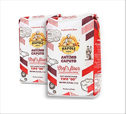 Antimo Caputo Chefs Flour 2.2 LB (Pack of 2) - Premium Italian 00 Double Zero Soft Wheat Flour for Perfect Pizza Dough, Homemade Bread & Fresh Pasta - Ideal for Neapolitan Pizza, Artisan Baking & Italian Cooking