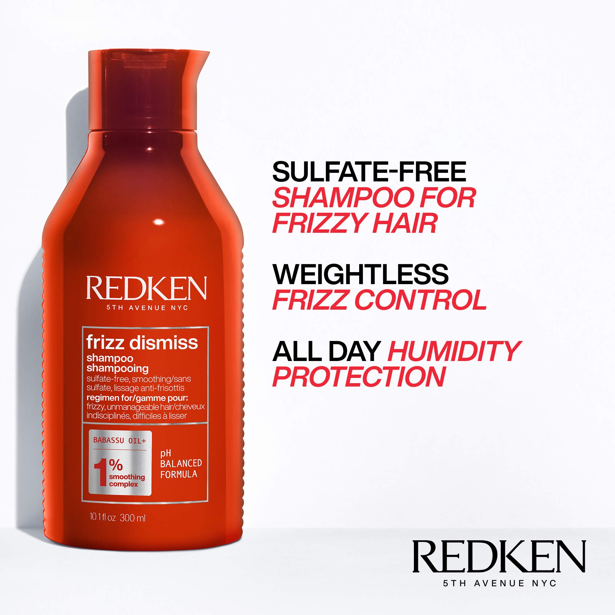 Redken Frizz Dismiss Shampoo & Conditioner Set with Rebel Tame Treatment for Frizzy Hair - Smoothing & Frizz Control Hair Care Kit for Dry, Damaged Hair - Perfect for Daily Use at Home or Salon