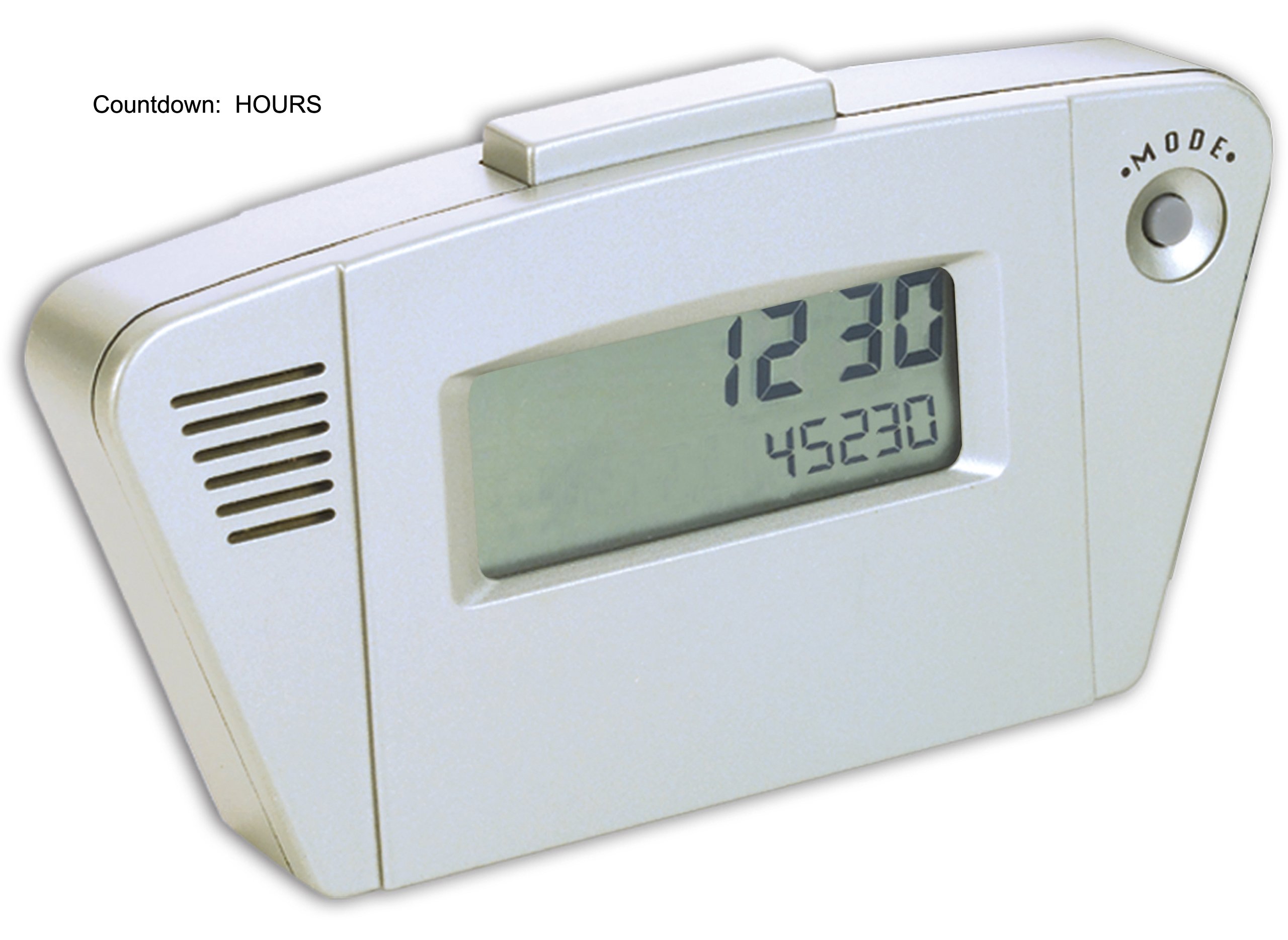 Natico Silver Digital Desk Clock with Countdown Timer - Event Countdown, Alarm, Date & Temperature Display - Perfect for Office, Bedroom, and Home Decor (10-AC124)