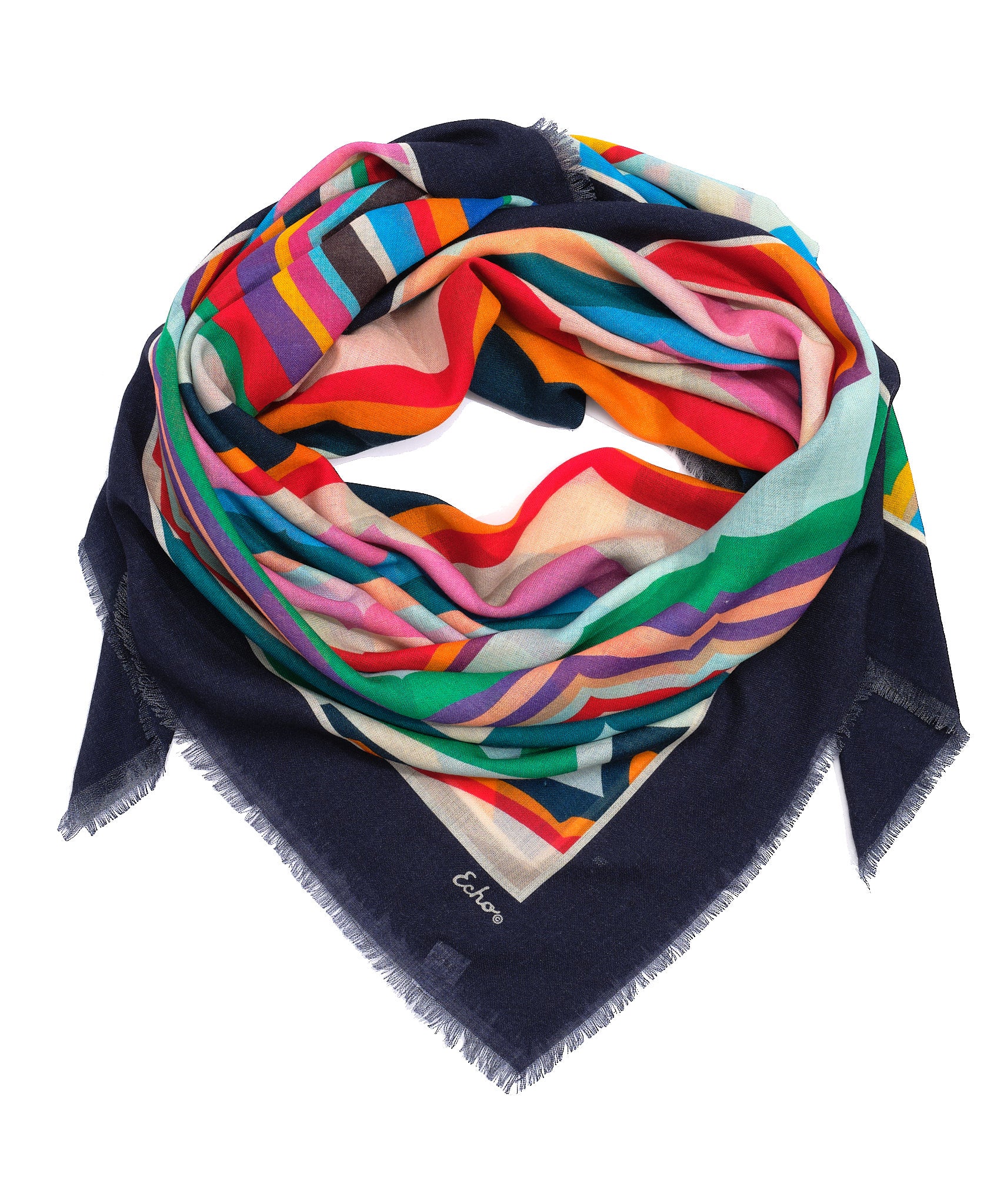 Geode 50 Wool Square Scarf - Soft & Warm Winter Fashion Accessory for Women - Perfect for Outdoor Activities, Travel & Casual Wear