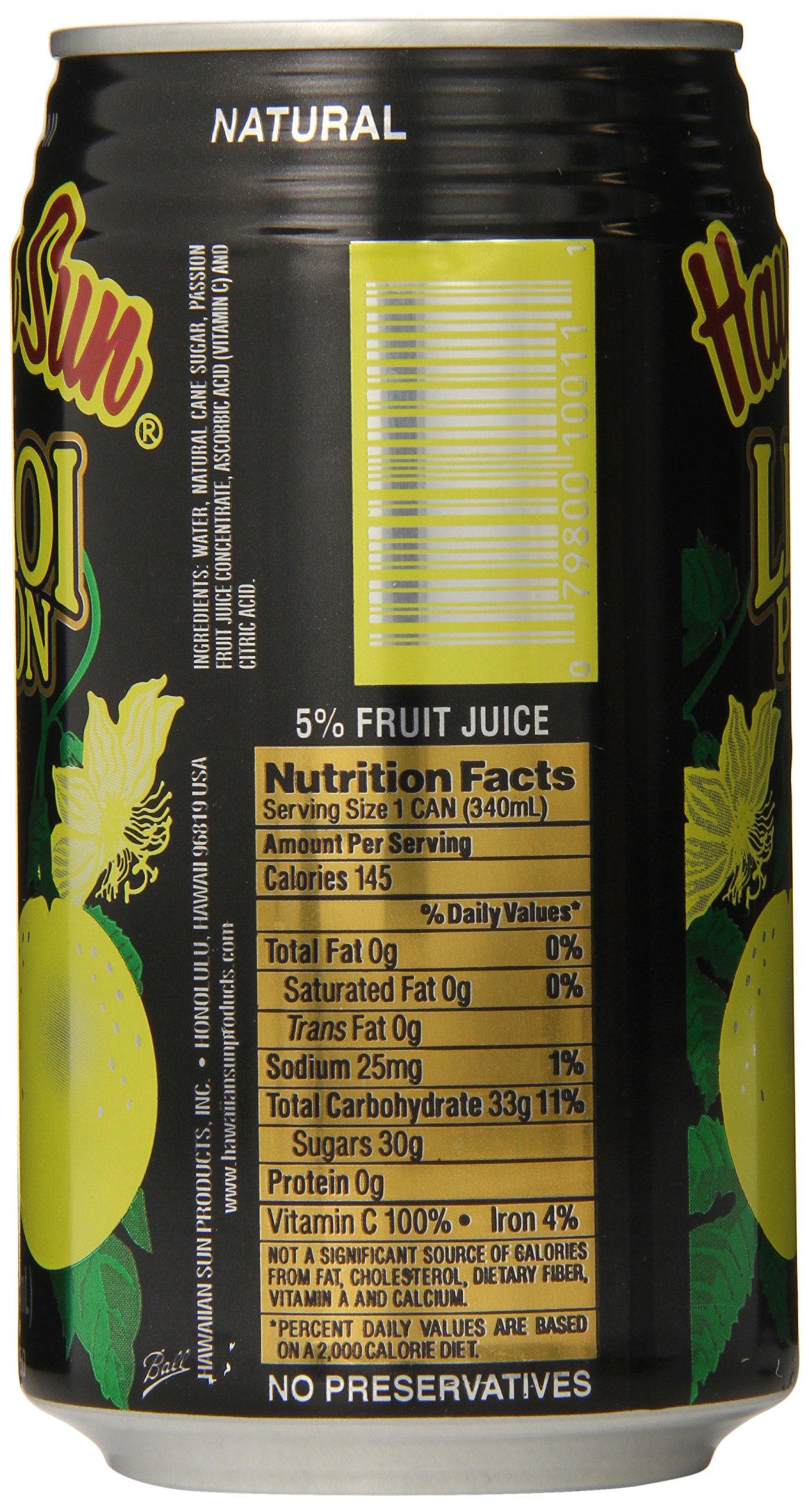 Hawaiian Sun Lilikoi Passion Fruit Juice Drink - 11.5 Fl Oz (Pack of 24) | Tropical Flavored Beverage for Breakfast, Snacks & Parties | Refreshing Hawaiian-Inspired Drink