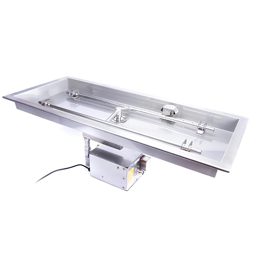 HPC H Burner Gas Fire Pit Insert with Electronic On/Off Ignition - Outdoor Patio Heater for Backyard, Deck & Camping