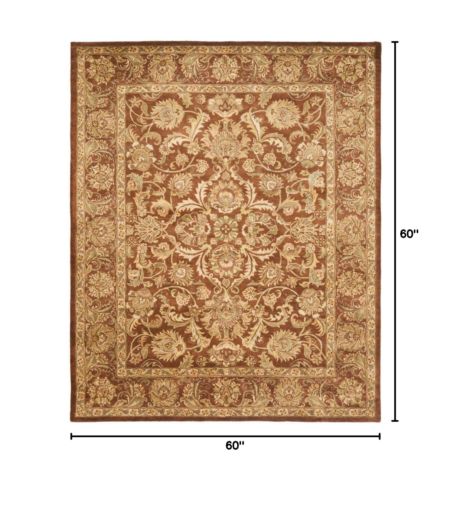 SAFAVIEH Golden Jaipur Collection 5' Round Handmade Wool Area Rug - GJ273A - Traditional Premium Carpet for Living Room, Bedroom & Dining Room Decor