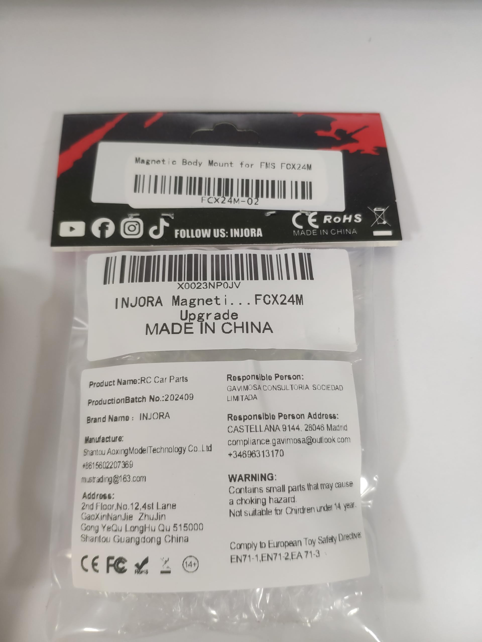 INJORA Magnetic Body Mount for 1/24 RC Crawler - Invisible Body Post Upgrade Kit for FMS FCX24M - Perfect for Off-Road RC Car Enthusiasts and Scale Crawling Adventures