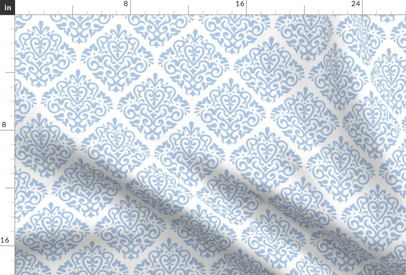 Premium Blue & White Nursery Damask Diamond Printed Minky Fabric Fat Quarter - Soft & Durable for Sewing Baby Blankets, Quilt Backing, Plush Toys - Perfect for DIY Nursery Decor & Baby Shower Gifts
