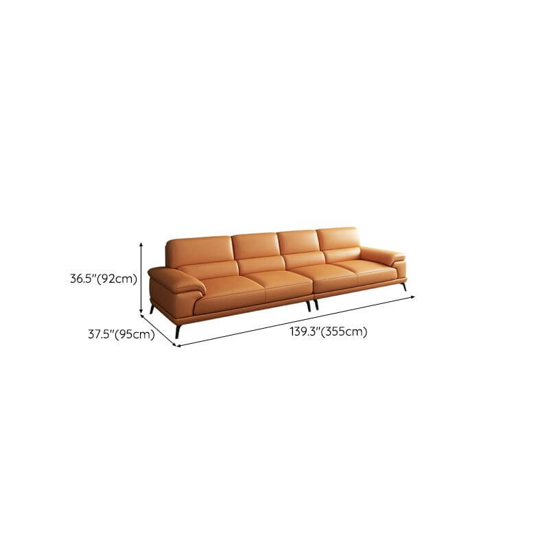 Modern Leather Cushion Back Modular Sofa Set - Pillow Top Arm Sofa for Living Room, Lounge & Home Theater - Comfortable Sectional Couch for Relaxing & Entertaining