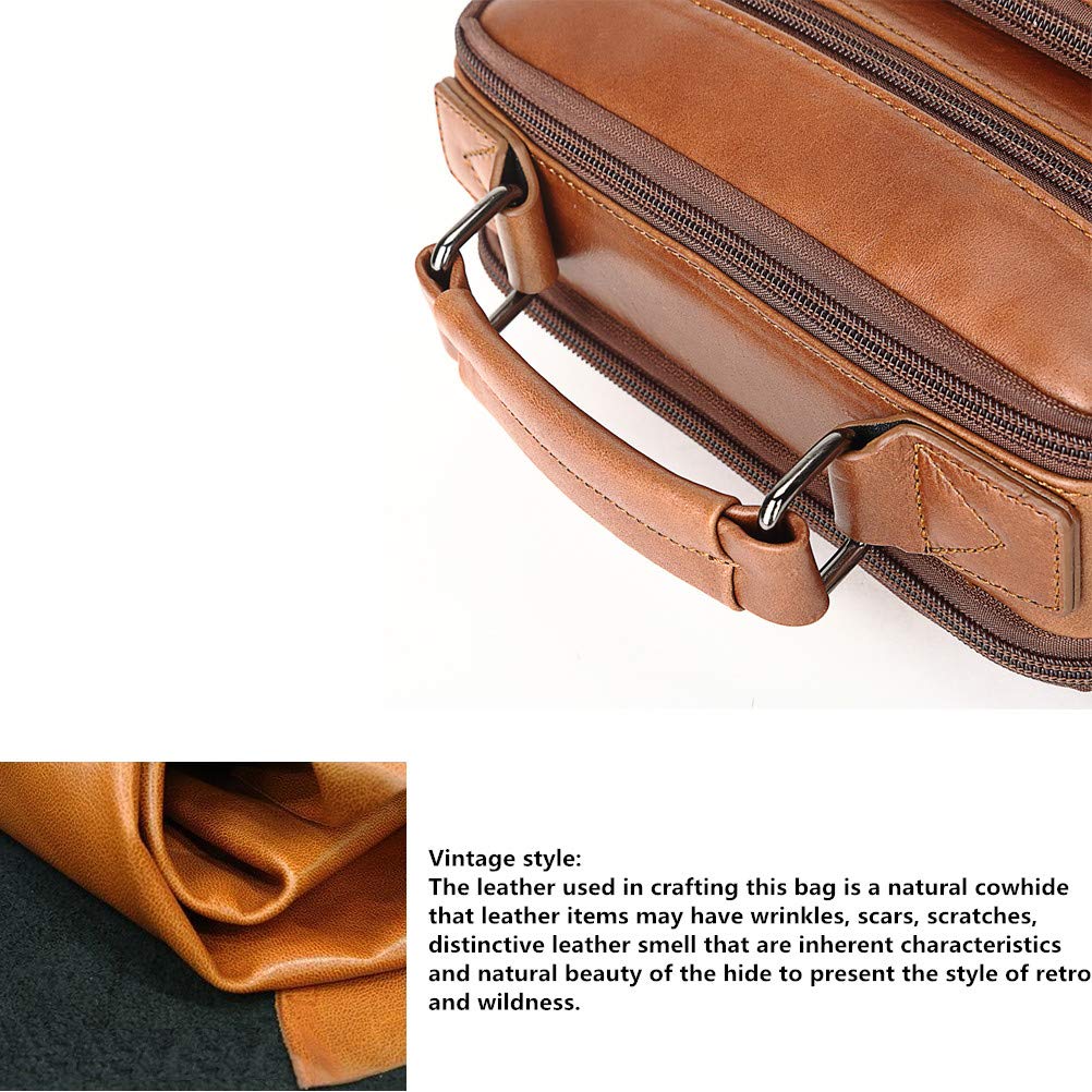 Genuine Leather Messenger Bag for Men - Crossbody Shoulder Bag & Briefcase - Perfect for Work, Travel, and Business Commutes