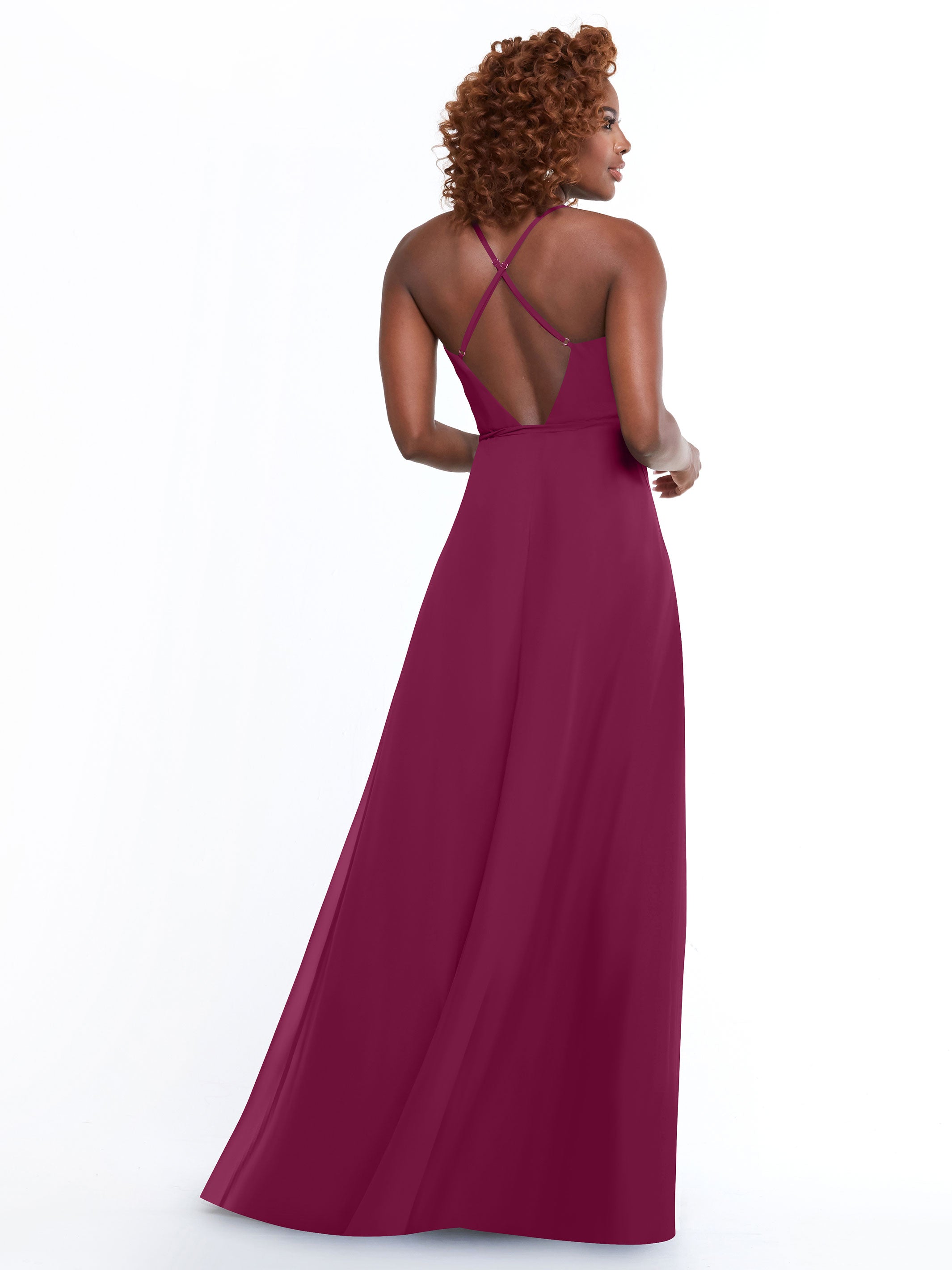 Elegant 80171 Sheath Chiffon Bridesmaid Dress with Adjustable Self-Tie Sash - Perfect for Weddings, Formal Events & Special Occasions