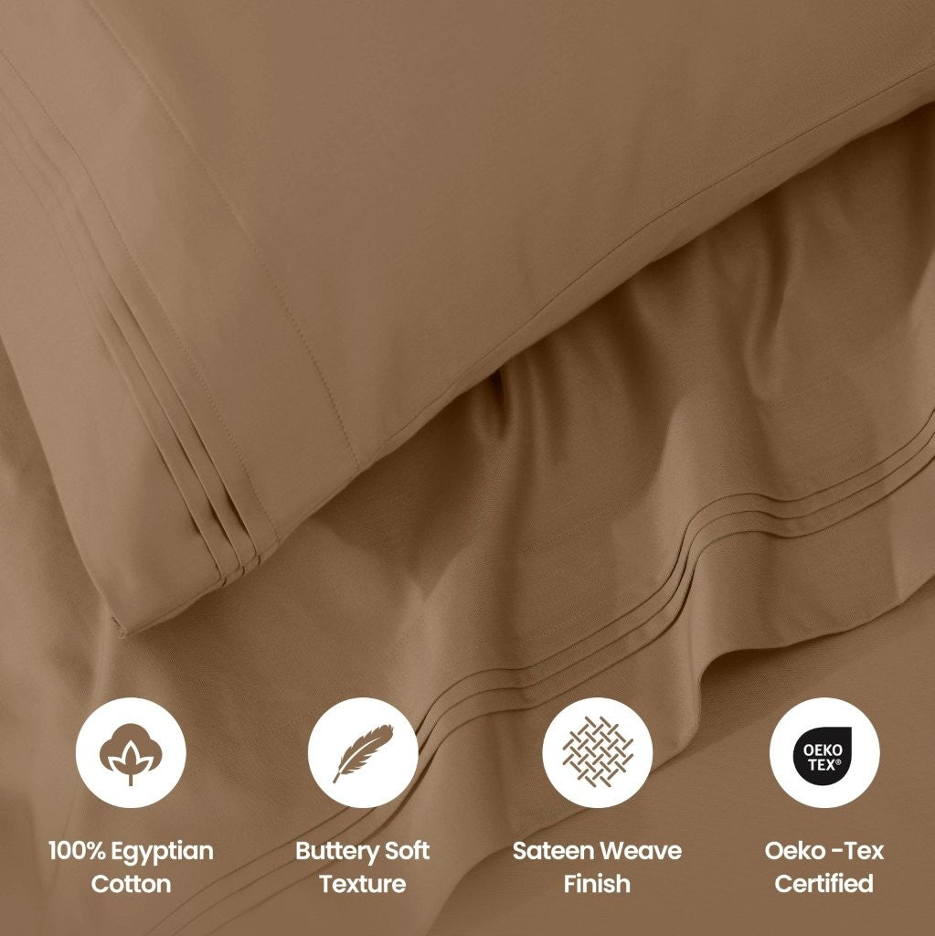 Premium 1000 Thread Count Egyptian Cotton Sheet Set - Eco-Friendly, Breathable & Hypoallergenic - Perfect for Luxury Bedding & Hot Sleepers