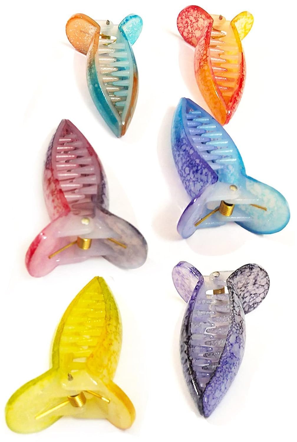 6-Pack Matte Banana Hair Clips for Women - Non-Slip Self-Locking Hair Accessories for Ponytails, Buns & Everyday Hairstyles