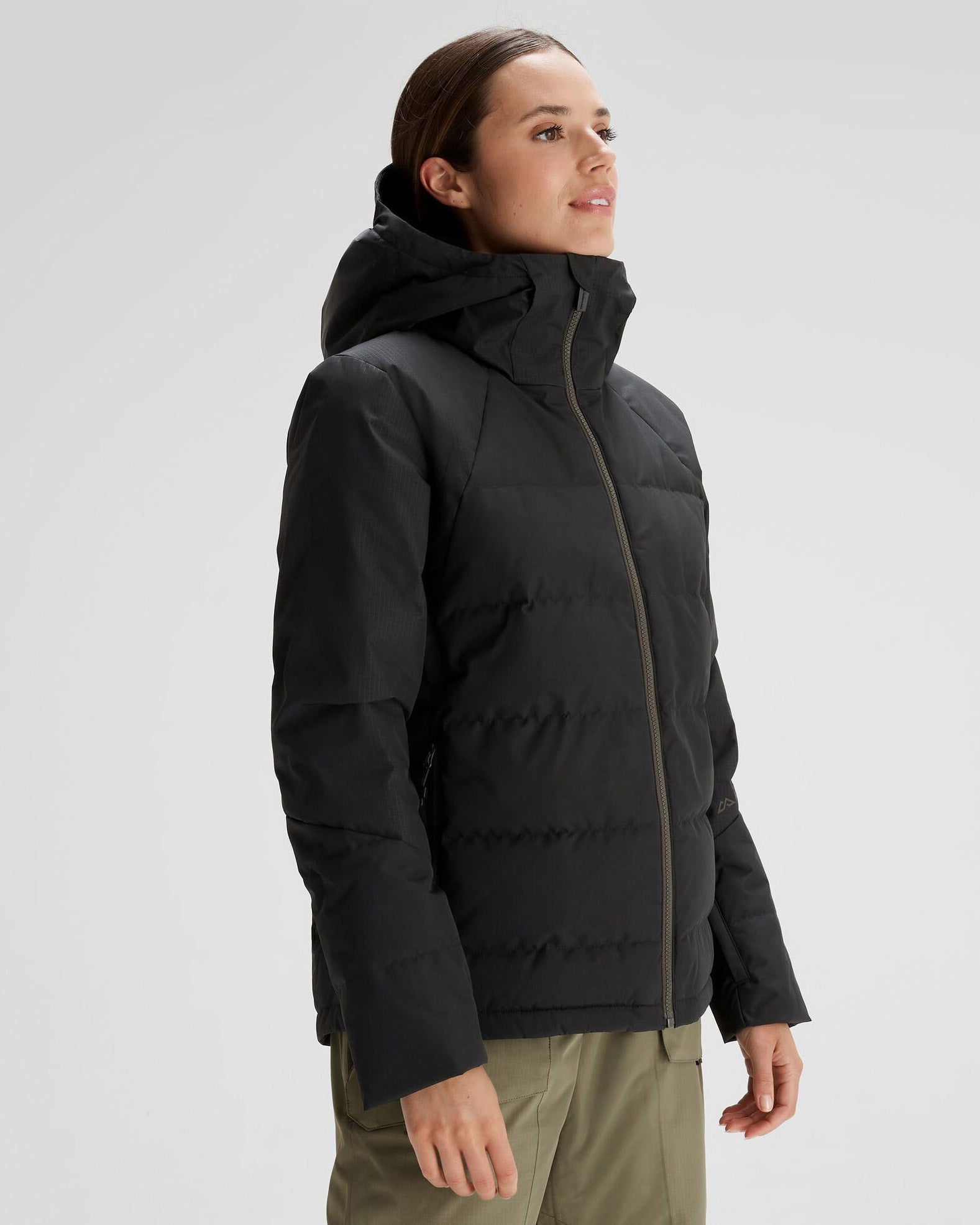 Women's PWDR Days Down Snow Jacket - Waterproof Winter Coat with Hood, Lightweight Insulated Puffer Jacket for Skiing & Snowboarding - Black Stingray Color for Outdoor Adventures
