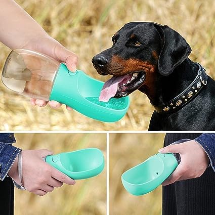 BITTZOOT Leak Proof Dog Water Bottle - 350ml Portable Pet Feeder for Walking, Hiking & Travel