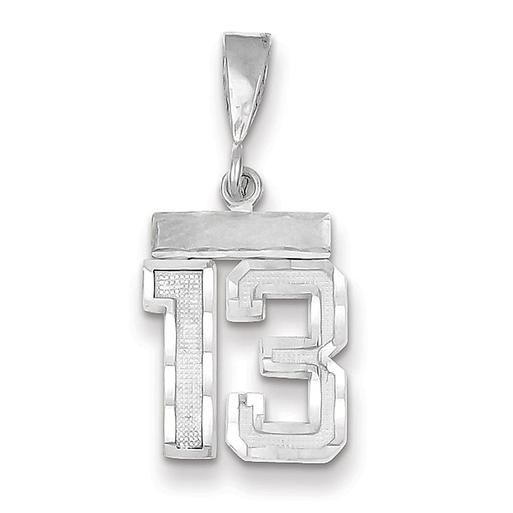14K White Gold Small Brushed Number 13 Charm Necklace - Elegant Pendant Jewelry for Women | Perfect Birthday, Anniversary & Graduation Gift for Her | Dainty Everyday Wear & Special Occasion Jewelry