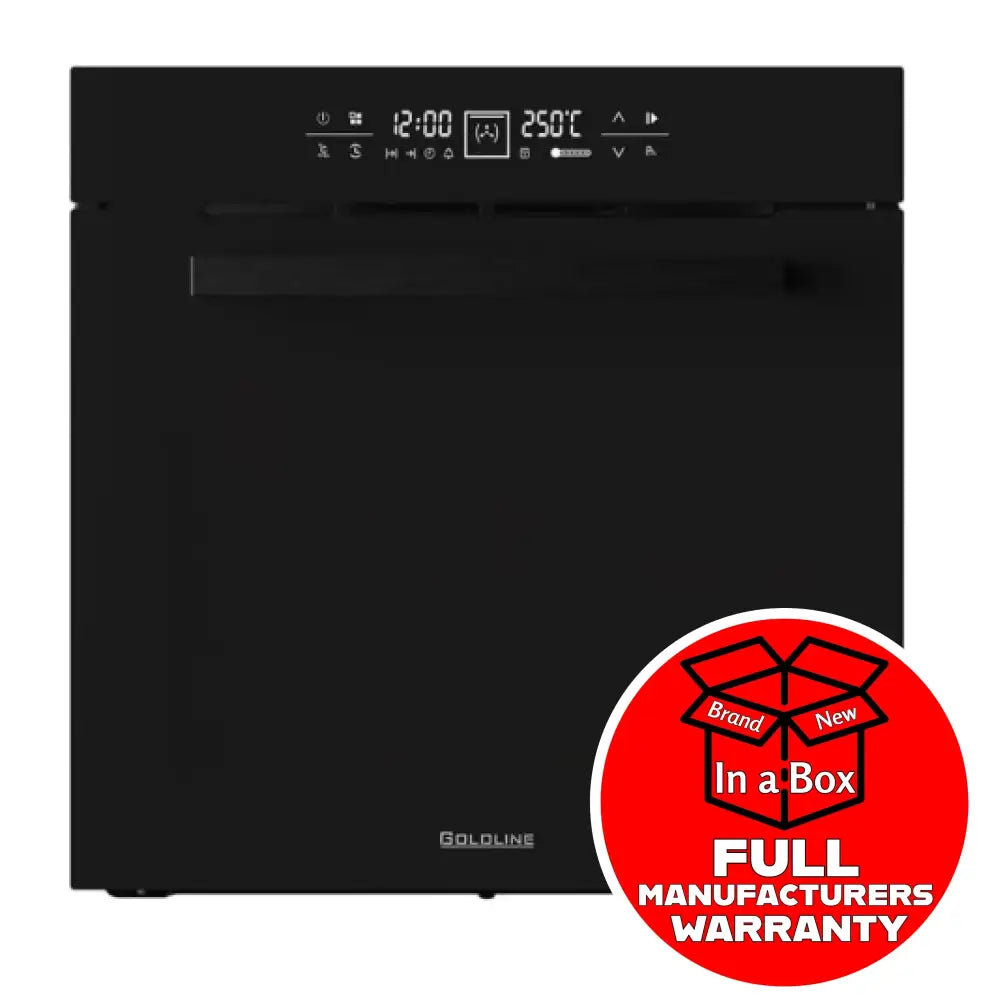 Goldline GL6015FBO 60cm Built-In Pyrolytic Oven - Self-Cleaning Black Electric Oven for Modern Kitchens | Perfect for Baking, Roasting & Family Cooking