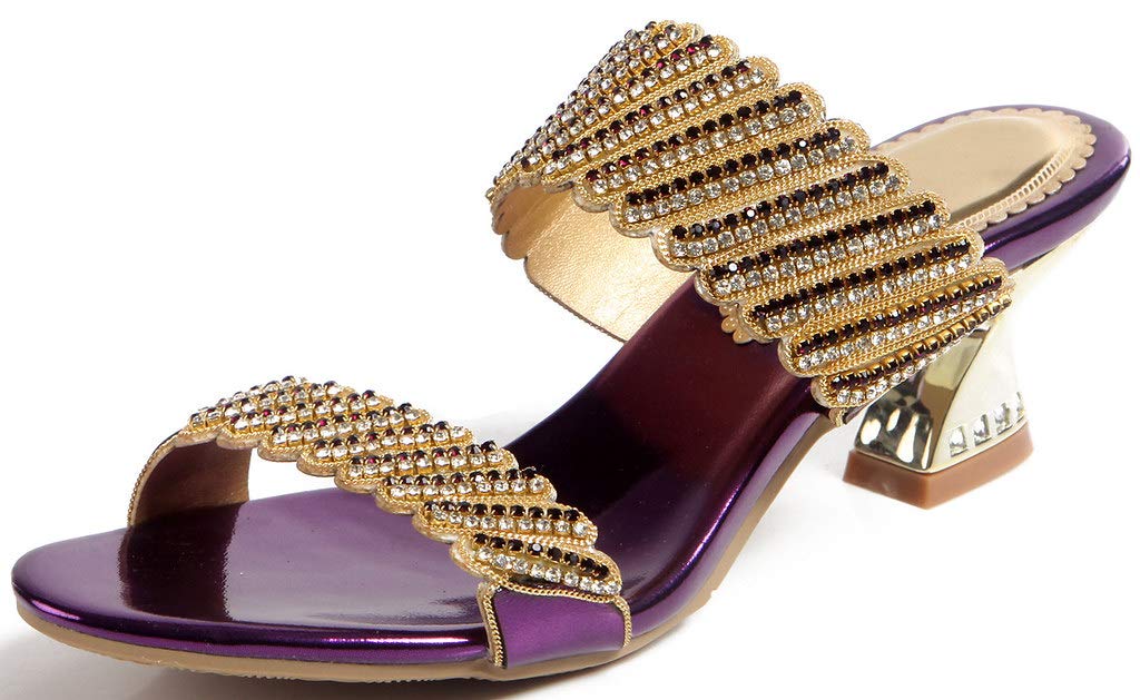 YooPrettyz Women's Peep Toe Heeled Sandals - Casual Summer Beach Shoes with Low Block Heels | Perfect for Outdoor Weddings, Vacations & Date Nights