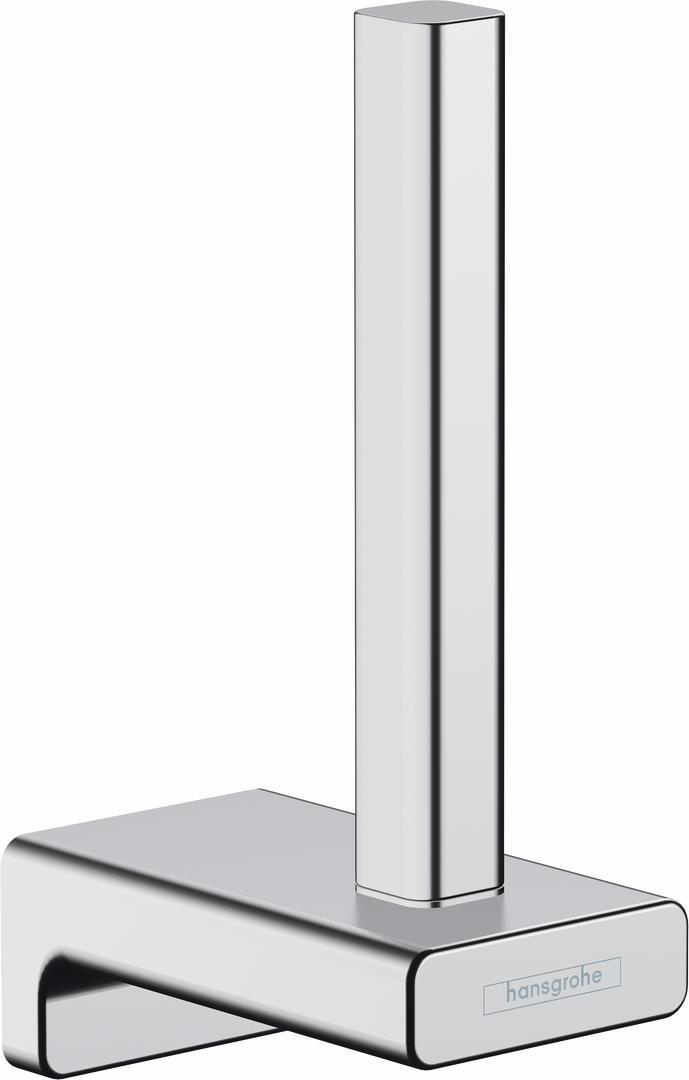 Hansgrohe 41756000 Chrome AddStoris Toilet Paper Holder - Modern Bathroom Tissue Roll Stand for Home, Hotel & Office Use