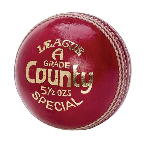 Hunts County League Special Cricket Ball - Professional Grade Leather Cricket Ball for Matches & Practice | Perfect for Cricket Tournaments, Training, and Outdoor Sports