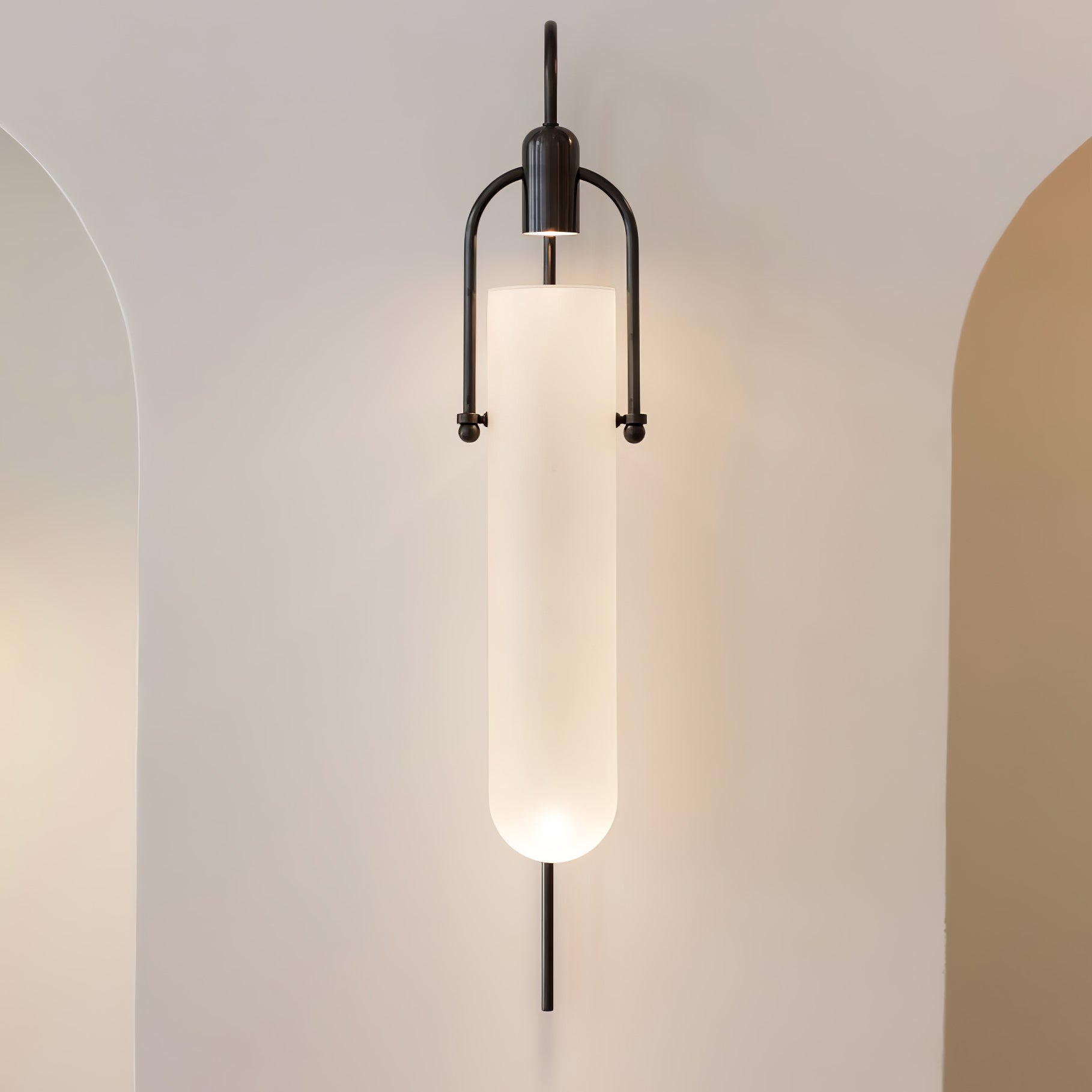 Modern Arc Wall Lamp - Adjustable Swing Arm Sconce for Bedroom, Living Room & Office - Sleek LED Reading Light with Dimmable Brightness - Perfect for Nighttime Reading & Ambient Lighting