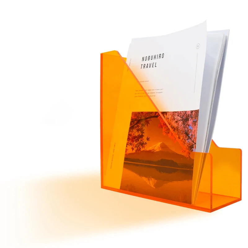 Prism Pop Acrylic File Organizer - Colorful Desktop Document Holder for Office, School & Home Organization - Perfect for Bills, Papers, Letters & Stationery Storage