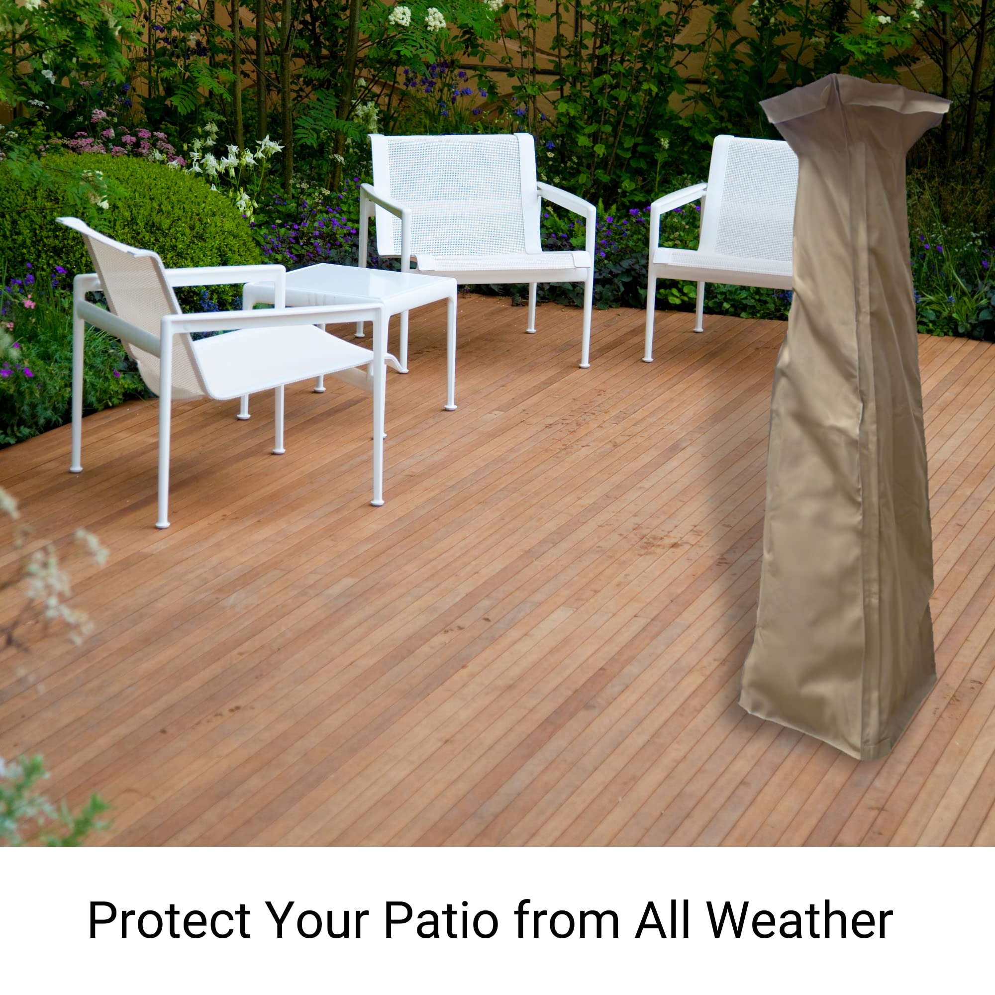 Heavy Duty Outdoor Square Top Pyramid Patio Heater Cover - Waterproof & UV Resistant - Perfect for Backyard, Deck, and Garden Protection