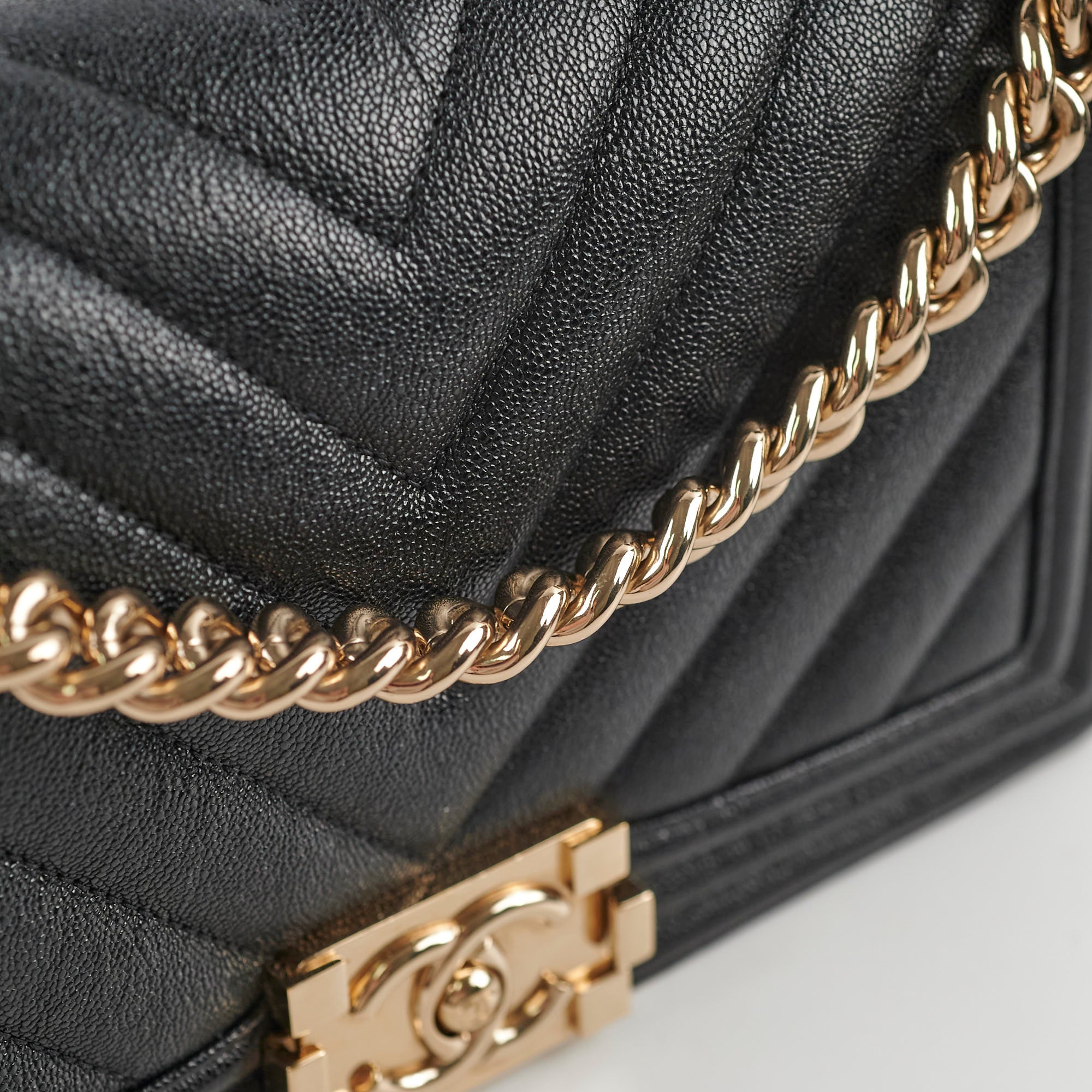 Chanel Boy Medium Flap Bag in Black Chevron Caviar Leather - Perfect for Evening Events & Luxury Fashion Accessories