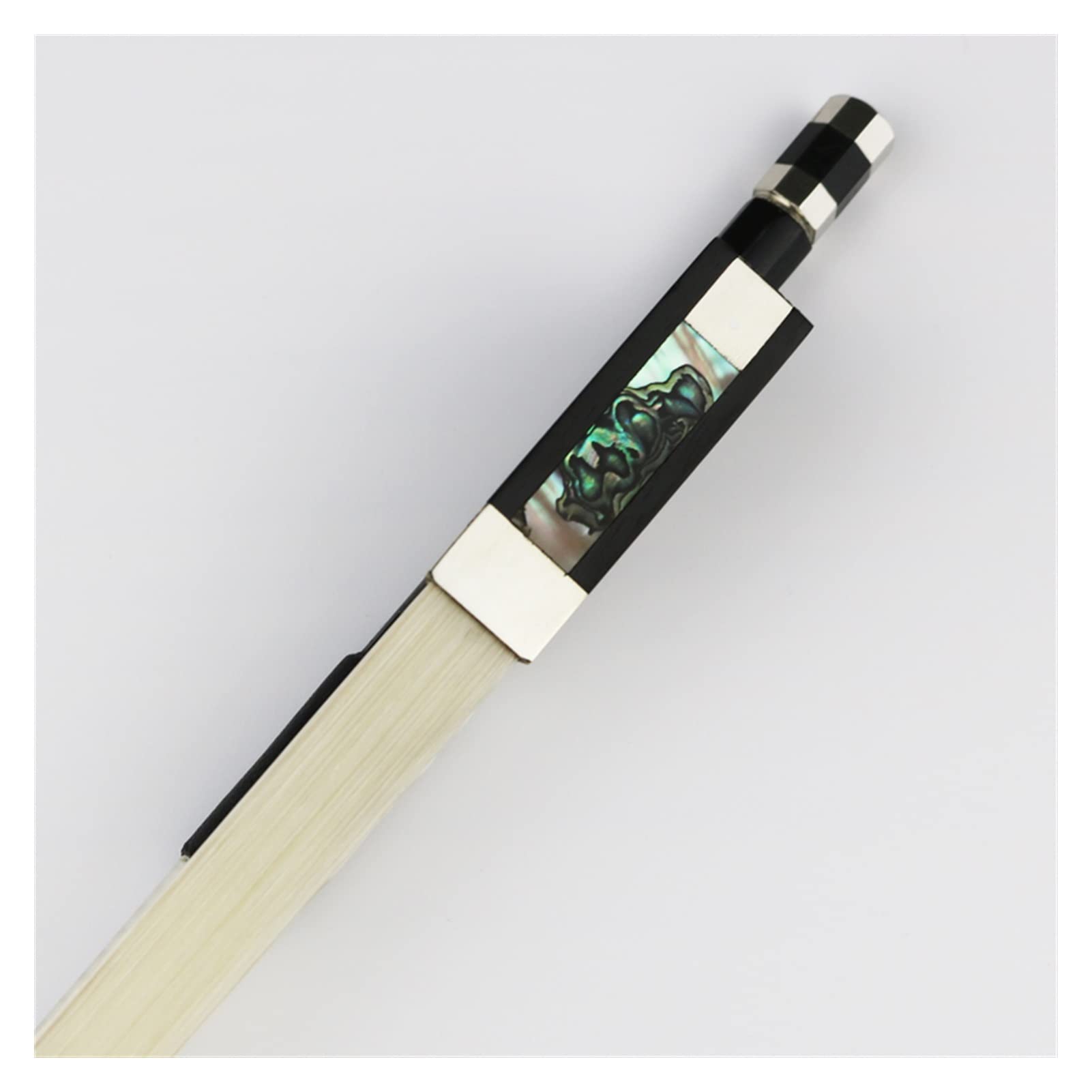 Premium Black Carbon Fiber Violin Bow 1/2 Size with Natural Mongolian Horsehair & Ebony Frog - Professional Violin Accessories for Students, Performances & Practice