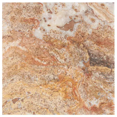 Premium Scabos Travertine 12x12 Tile - Honed, Filled & Tumbled Natural Stone for Bathroom, Kitchen & Flooring - Durable & Elegant Home Decor