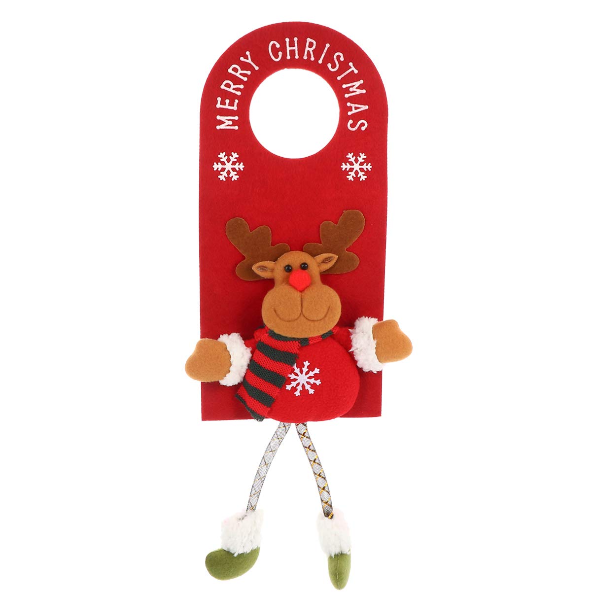 Toyvian 1PC Lovely Christmas Deer Door Hanging Decor - Festive Holiday Ornament for Xmas Tree, Home, Office & Party Decoration