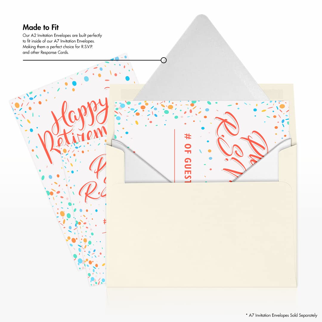 A2 Contour Flap Envelopes 4 3/8 x 5 3/4 - 100% Recycled White Business Envelopes (Pack of 500) for Mailing, Invitations & Office Use