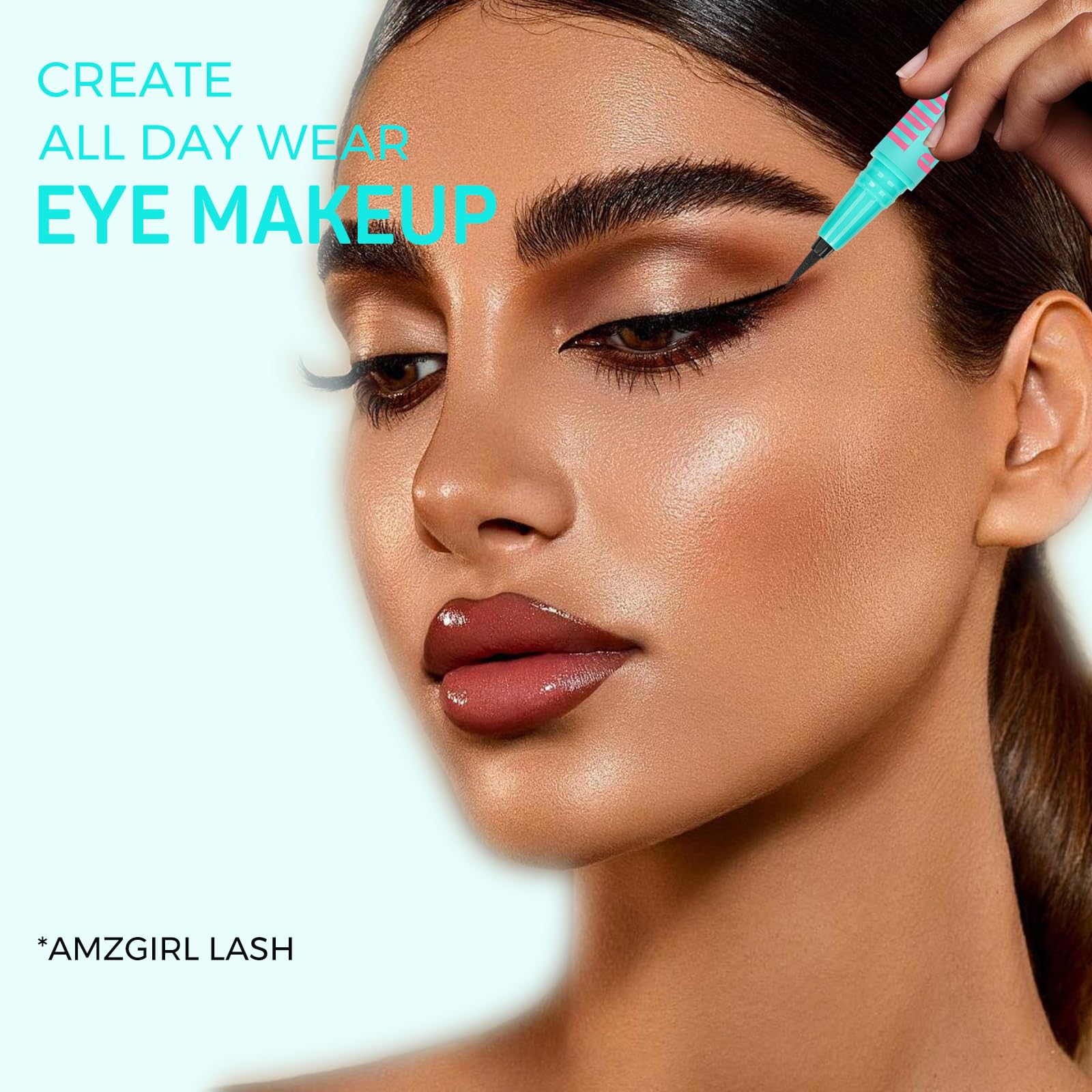Waterproof Black Mascara & Liquid Eyeliner Set - Long-Lasting Smudge-Proof Eye Makeup Kit for Natural Voluminous Lashes & Precise Lines (V03) | Perfect for Everyday Wear, Date Night & Special Occasions
