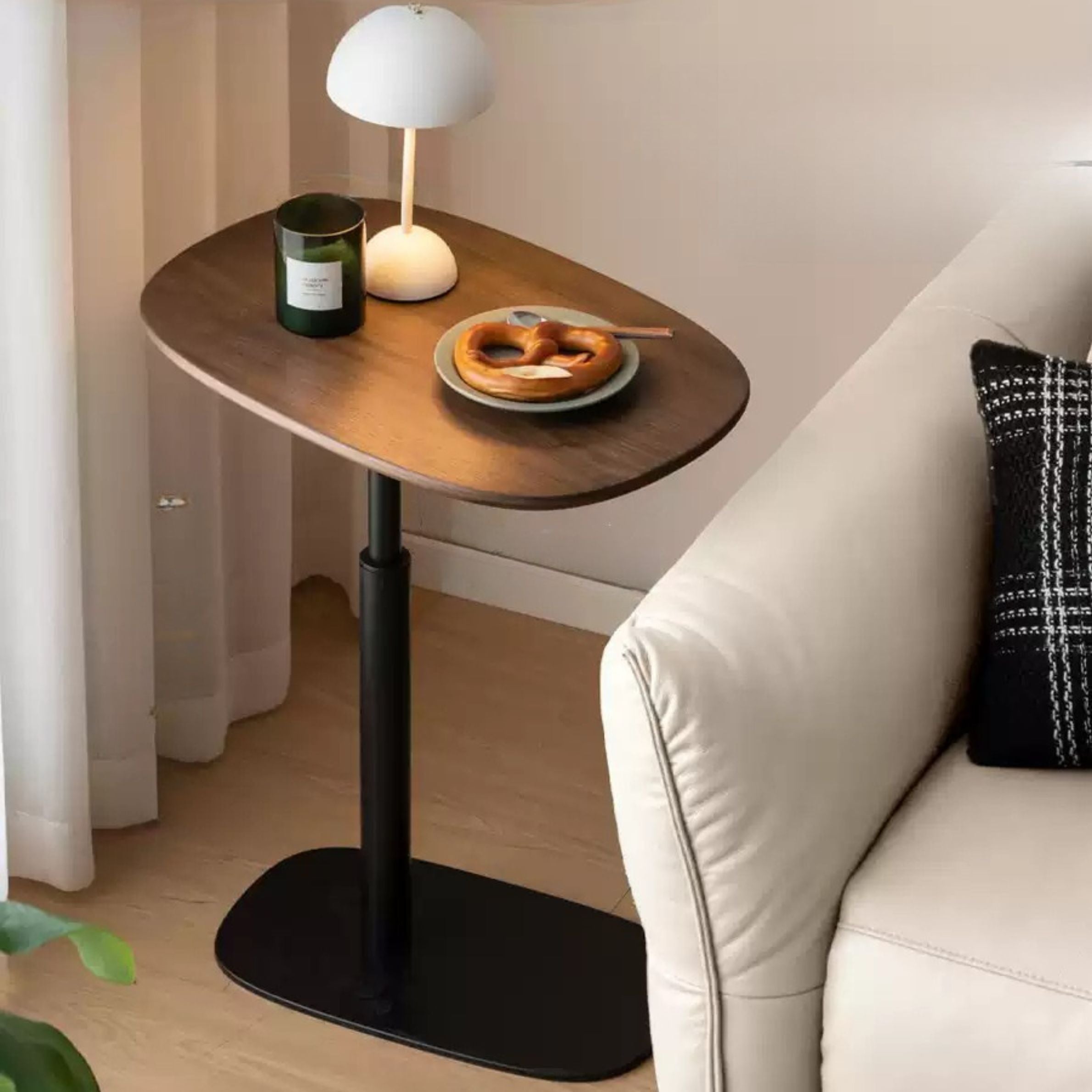 Premium Black Walnut & Oak Solid Wood Italian Modern Lift-Top Side Table - Luxury End Table for Living Room, Bedroom, or Office Use