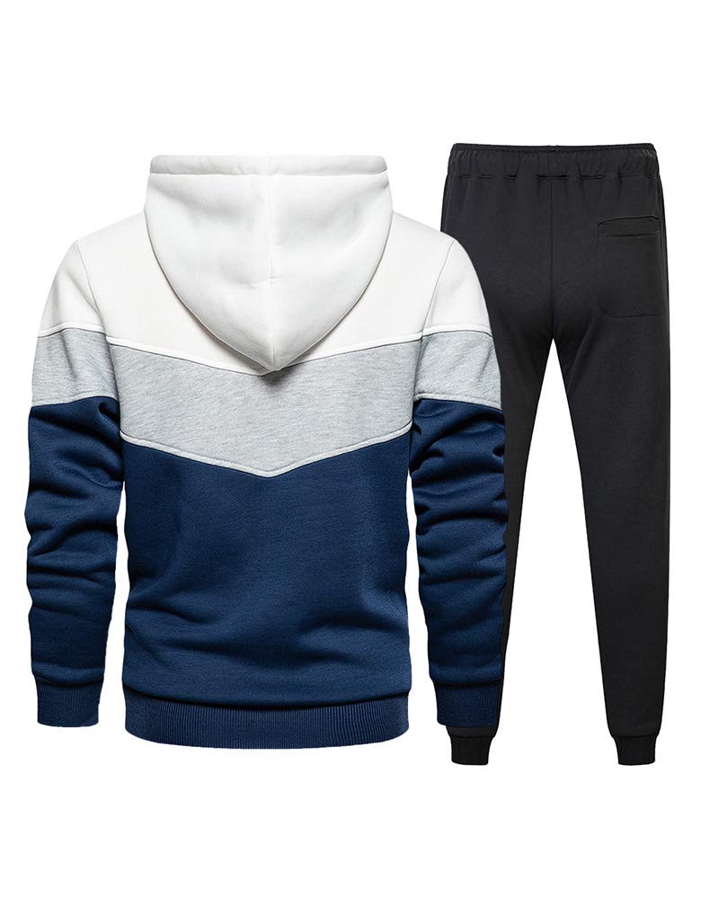 Tebreux Men's Jogging Tracksuit 2-Piece Athletic Outfit - Hoodie & Sweatpants Set for Running, Gym, and Casual Wear