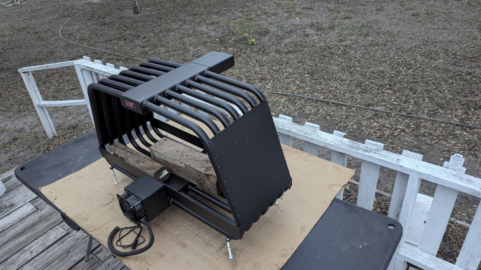 36RC20T14D Double Sided Fireplace Grate with Heat Exchange Tube Blower - Efficient Hot Air Circulation for Wood Burning Stoves & Fireplaces - Perfect for Home Heating and Energy Savings