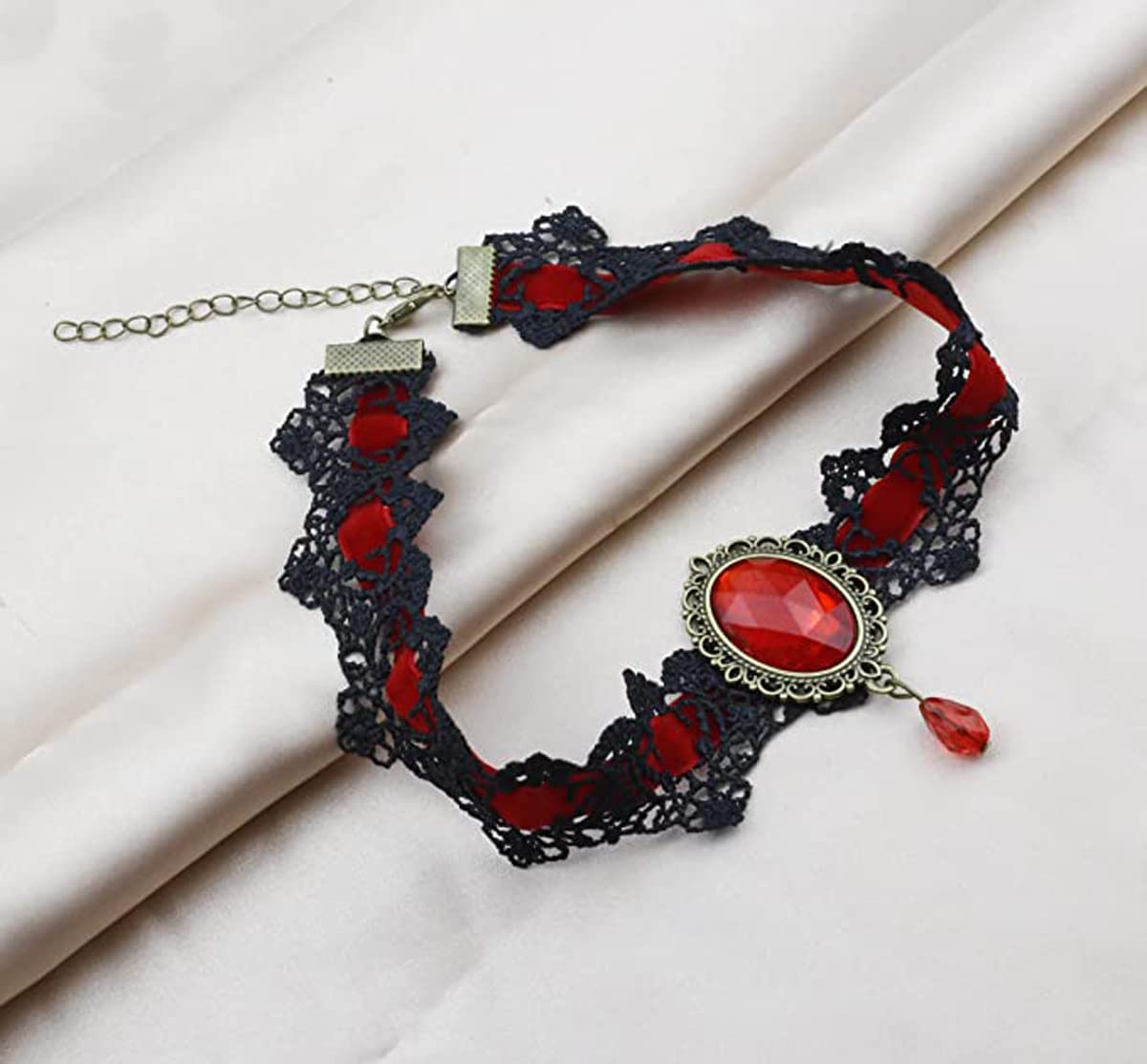 Merroyal Women's Day of the Dead Headband - Black & Red Rose Flower with Black Veil - Dia de los Muertos Costume Accessory for Halloween, Mexican Festival & Cosplay