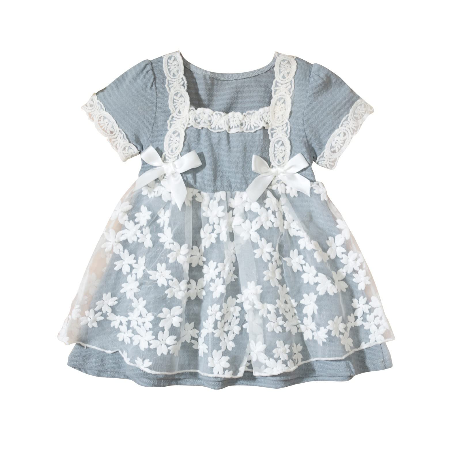 **Girls' Summer Princess Dress - Tulle Ruched Patchwork Lace Toddler Dress for Kids | Casual Party, Birthday, Photo Shoot Outfit**