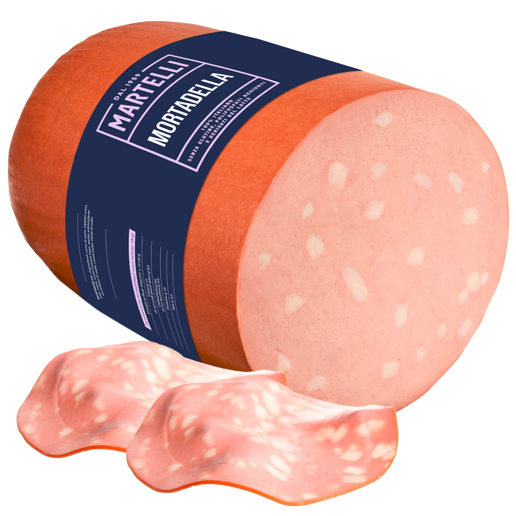 Authentic Italian Mortadella (10lbs) - MARTELLI Premium Sliced Mortadella, 100% Pure Pork Gluten-Free Deli Meat - Made in Italy - Perfect for Charcuterie Boards, Sandwiches & Antipasto Platters