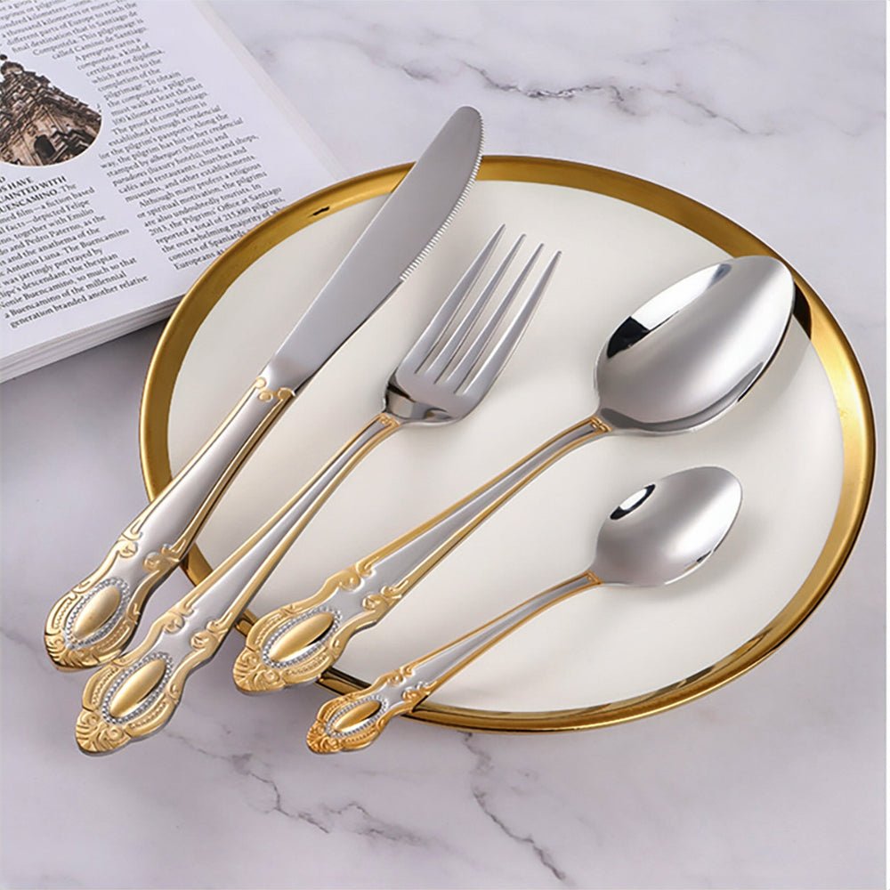 Premium Casa Milano 18/10 Stainless Steel Flatware Set - 45-Piece Silverware Set for 8, Elegant Dining Utensils for Wedding, Party, and Everyday Use