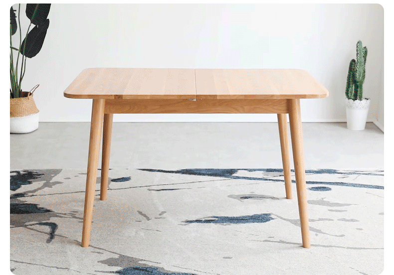 Solid Oak Wood Extendable Folding Dining Table - Space Saving Expandable Table for Small Spaces, Kitchen, Dining Room & Apartment Living