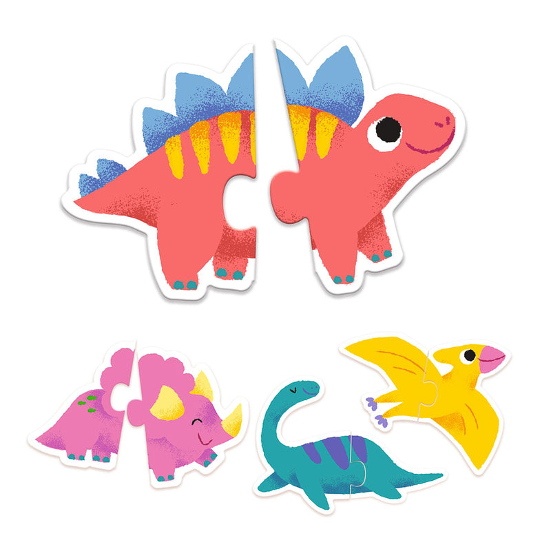 Djeco Duo Dinosaur 20-Piece Puzzle Set for Kids - Educational Dinosaur Matching Game for Toddlers Ages 3-5 - Perfect for Preschool Learning & Family Game Night