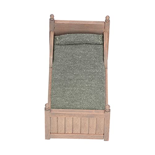 Elegant Miniature Doll Bed with Drawer - Handcrafted Birch Wood Dollhouse Furniture Set Including Pillow | Perfect for Barbie, American Girl & 18-Inch Dolls | Nursery Decor & Collectible Display