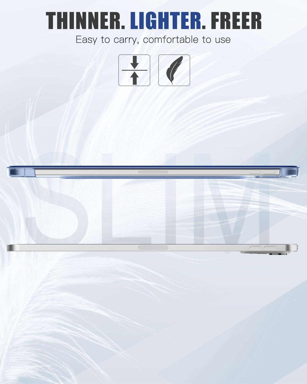 MoKo Ultra Slim Stand Case for iPad Pro 11 Inch 2024 (5th Gen/M4) - Hard PC Translucent Back Shell Cover Compatible with iPad Pro 11'' 2024 Model (A2836/A2837/A3006), Supports Apple Pencil Pro - Navy Blue | Perfect for Work, Travel & Home Use
