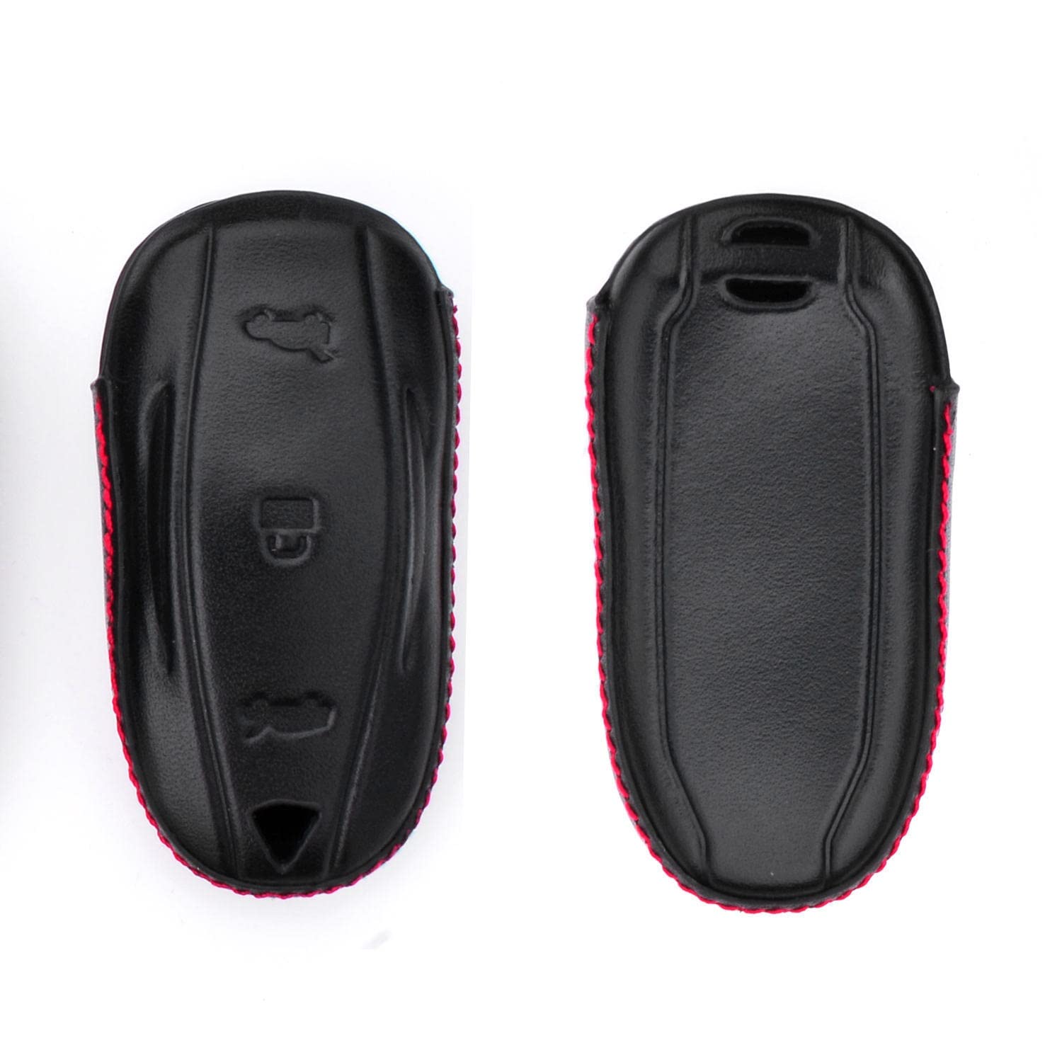 Genuine Leather Tesla Key Fob Cover - Premium Key Case for Model S, Model 3 & Model Y - Smart Car Remote Key Holder & Protector (Black) | Perfect Gift for Tesla Owners & Car Enthusiasts