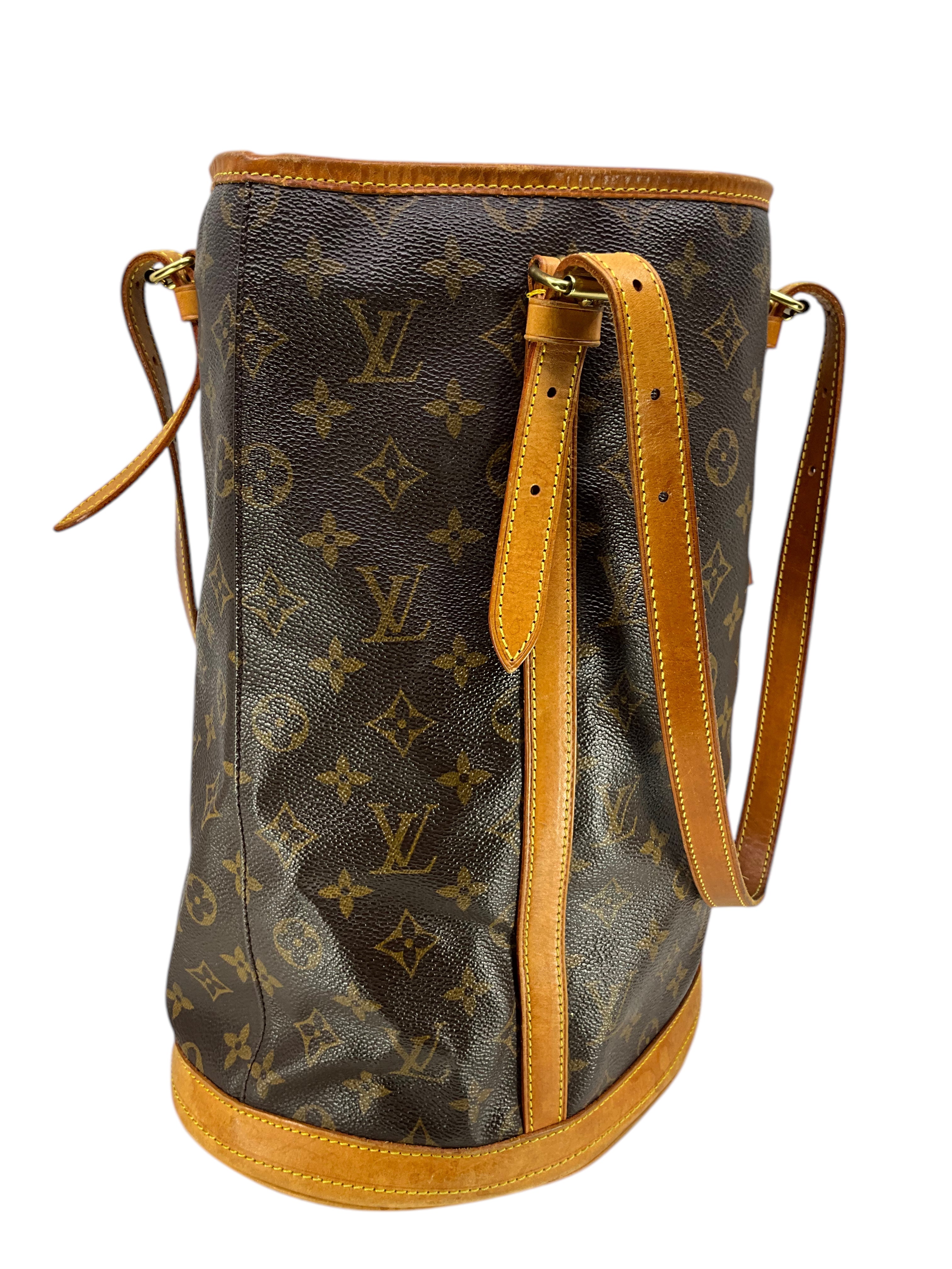 Authentic Louis Vuitton Monogram Canvas Bucket Bag GM - Luxury Designer Handbag for Women, Travel & Everyday Use