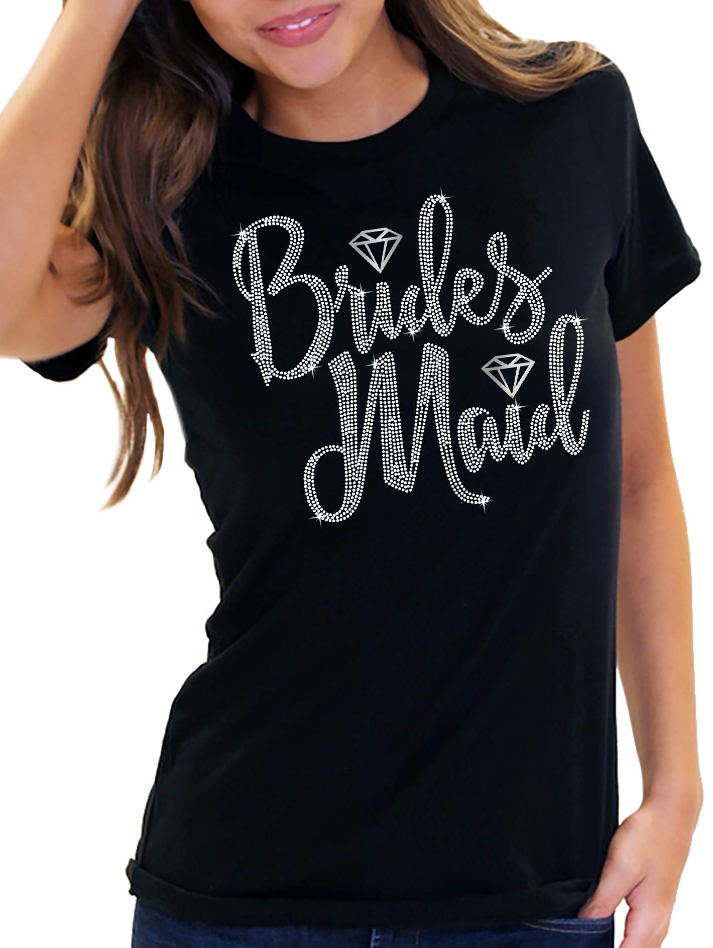 Sparkling Rhinestone Bride Shirt - Bride Squad, Team Bride, I Do Crew Bachelorette Party T-Shirts for Wedding, Bridal Shower & Girls Night Out