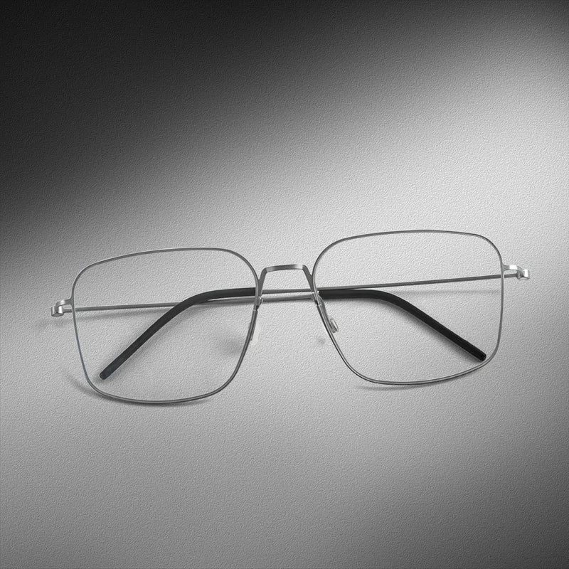 Stylish Black Unisex Full Rim Square Screwless Titanium Eyeglasses Frame 195538 - Perfect for Work, Reading & Fashion Accessories