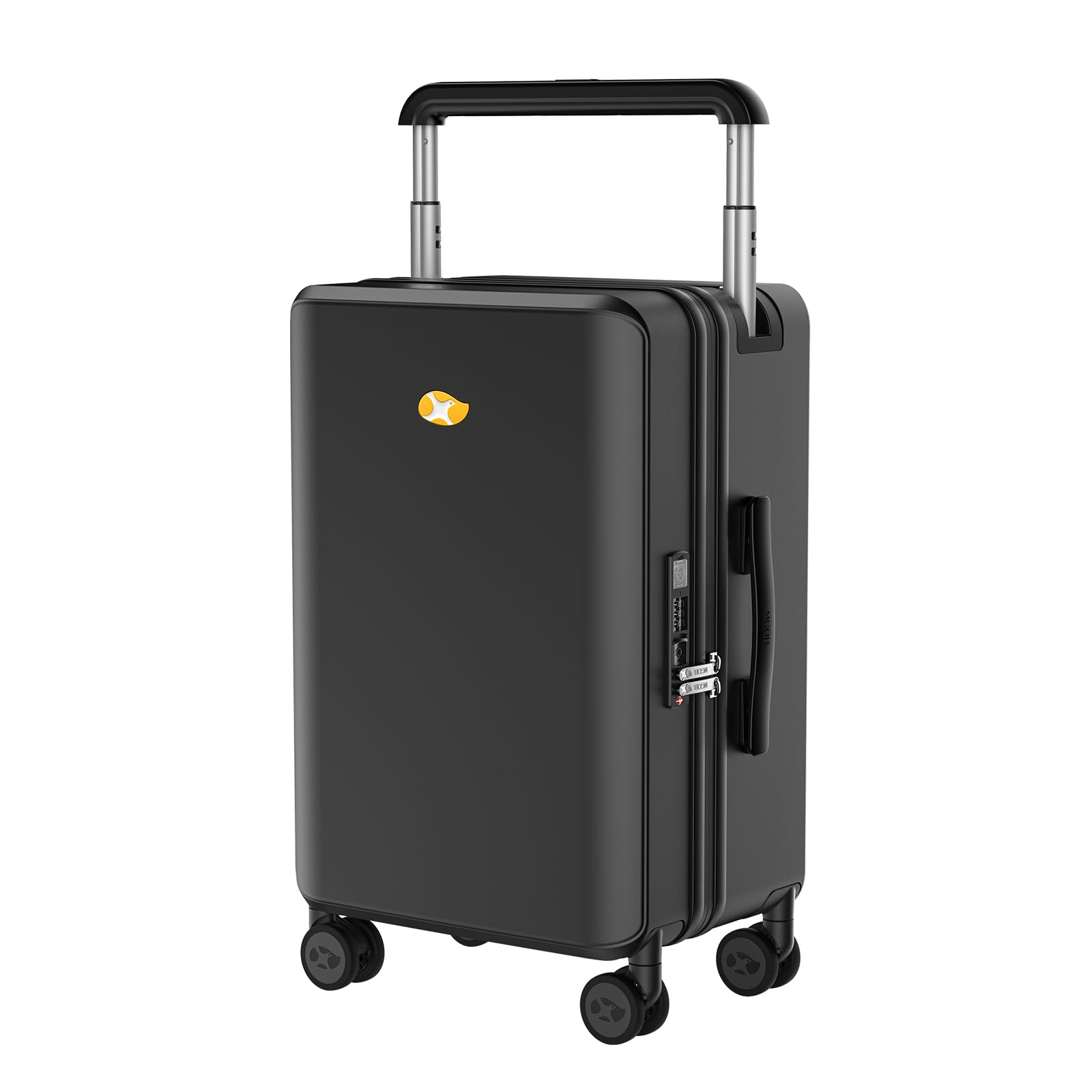 20 Inch Lightweight Hardside Carry On Luggage with Spinner Wheels & Telescopic Handle - TSA Approved Locks, 100% PC Hard Shell Suitcase for Travel (Jet Black) - Perfect for Business Trips, Weekend Getaways & Airplane Cabin Storage